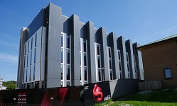 colour photograph of exterior view of health and life sciences building