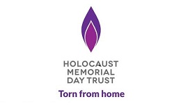 Holocaust Memorial Day holocaust, purple to white background