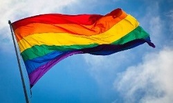 Colour photgraph of LGBT flag