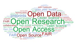 Word cloud of open research terms