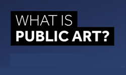 Public art logo white lettering to purple