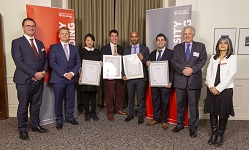 Colour photograph of the winners of the research output prize