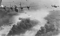 Black and white photograph of World War 2 bombers