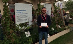Colour photograph of Tomos Jones at Chesea Flower Show